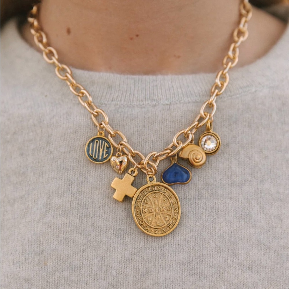 Logan Tay St. Benedict Charm Necklace